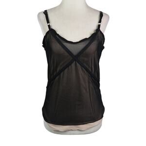 Vintage 90s Hype Black Mesh Camisole Tank Top L